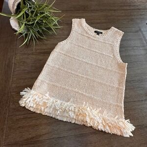 ❤️ Beige Gold Sweater Knit Fringe Hem